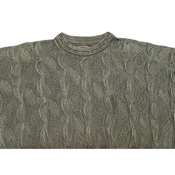 Rare Coogi Basics Authentic Mens Green Cotton Knit Sweater Size Large
